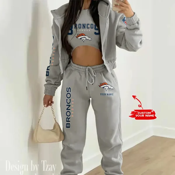 Denver Broncos Women's Outfit Winter Athleisure 3 Piece Set SPTWAL3PS010 - Image 3