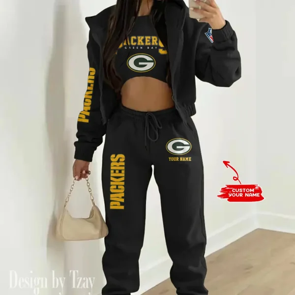 Green Bay Packers Women's Outfit Winter Athleisure 3 Piece Set SPTWAL3PS012