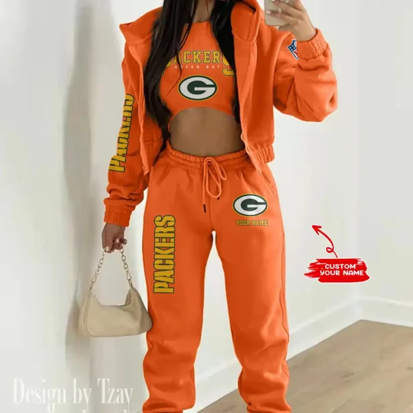 Green Bay Packers Women's Outfit Winter Athleisure 3 Piece Set SPTWAL3PS012 - Image 6