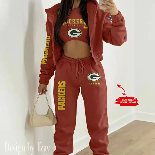 Green Bay Packers Women's Outfit Winter Athleisure 3 Piece Set SPTWAL3PS012 - Image 7