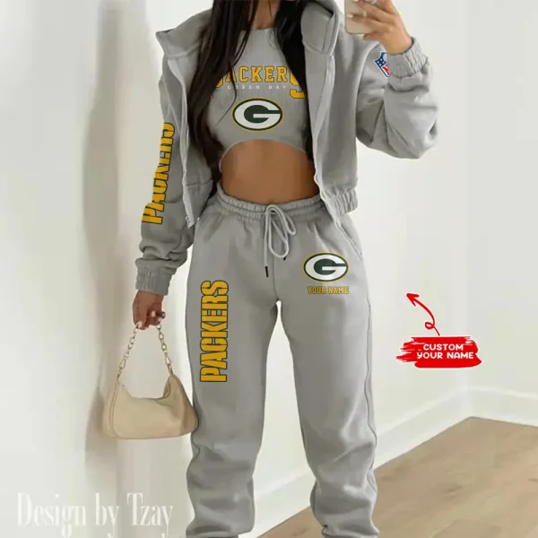 Green Bay Packers Women's Outfit Winter Athleisure 3 Piece Set SPTWAL3PS012 - Image 8