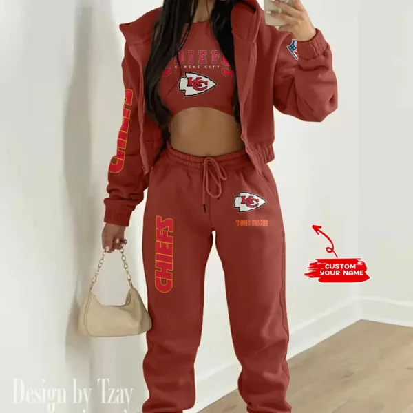 Kansas City Chiefs Women's Outfit Winter Athleisure 3 Piece Set SPTWAL3PS016