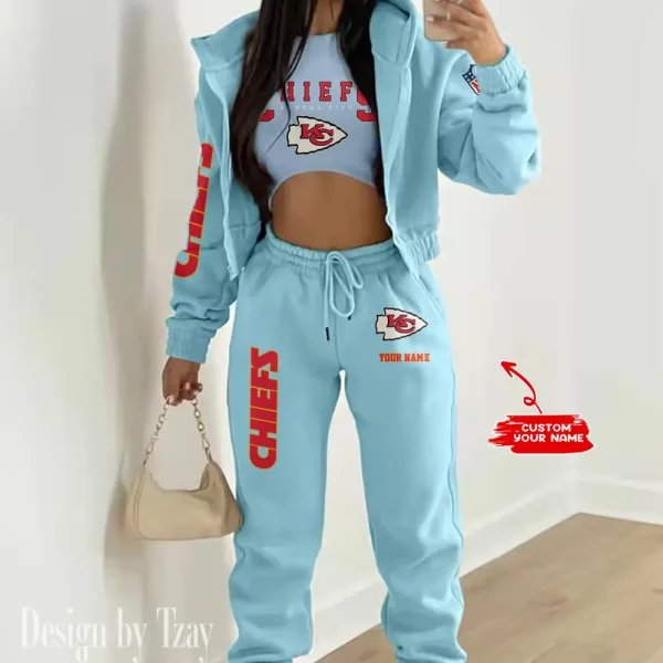 Kansas City Chiefs Women's Outfit Winter Athleisure 3 Piece Set SPTWAL3PS016 - Image 5