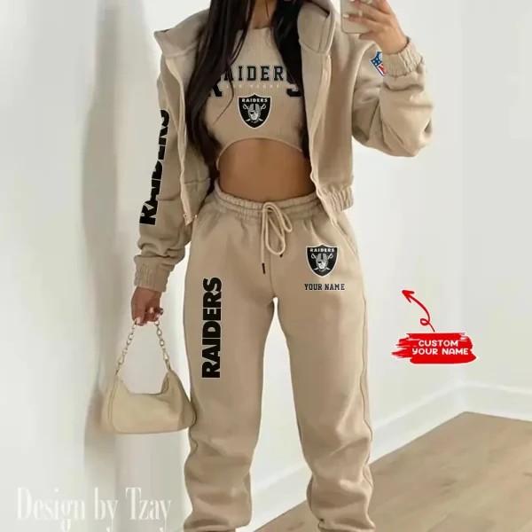 Las Vegas Raiders Women's Outfit Winter Athleisure 3 Piece Set SPTWAL3PS017 - Image 3