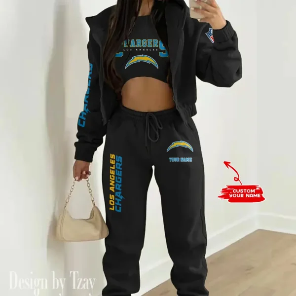 Los Angeles Chargers Women's Outfit Winter Athleisure 3 Piece Set SPTWAL3PS018 - Image 2