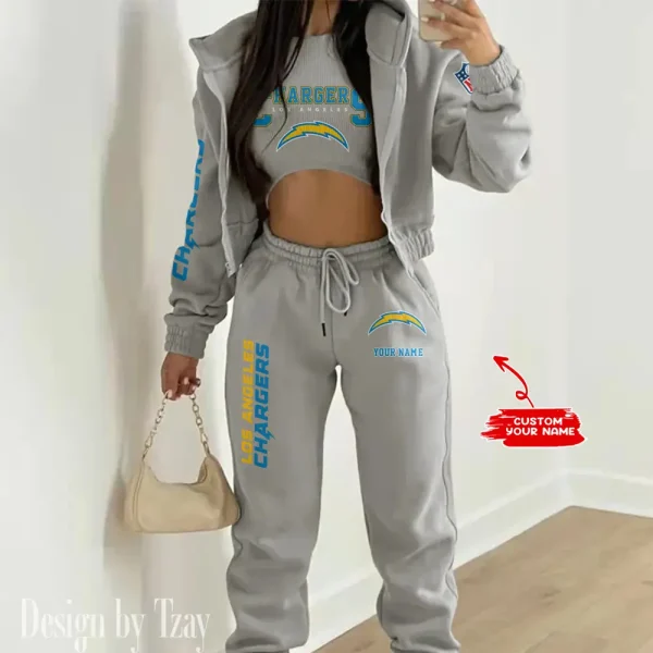 Los Angeles Chargers Women's Outfit Winter Athleisure 3 Piece Set SPTWAL3PS018 - Image 3