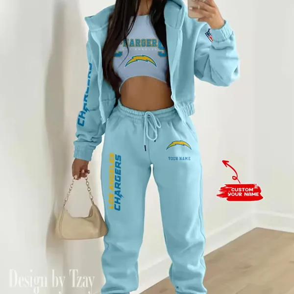 Los Angeles Chargers Women's Outfit Winter Athleisure 3 Piece Set SPTWAL3PS018