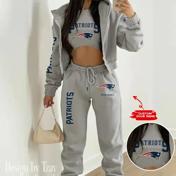 New England Patriots Women's Outfit Winter Athleisure 3 Piece Set SPTWAL3PS022