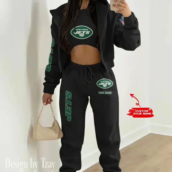 New York Jets Women's Outfit Winter Athleisure 3 Piece Set SPTWAL3PS025