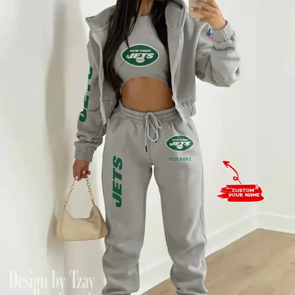 New York Jets Women's Outfit Winter Athleisure 3 Piece Set SPTWAL3PS025 - Image 8