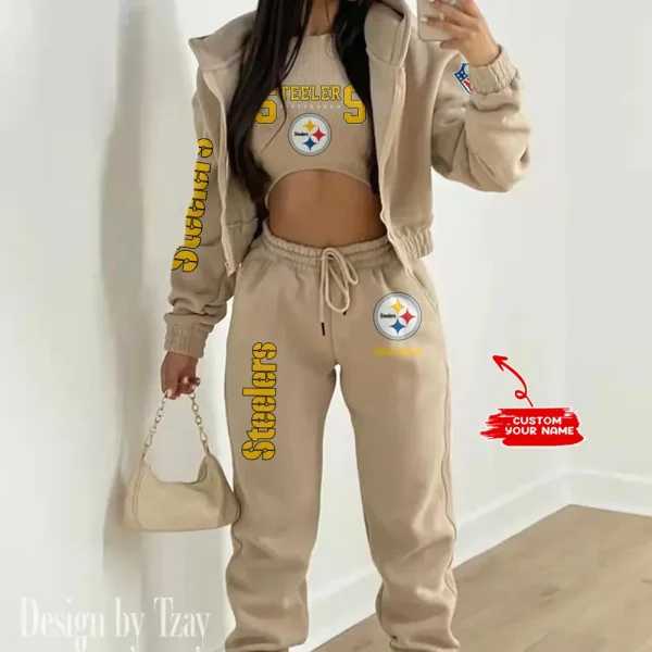 Pittsburgh Steelers Women's Outfit Winter Athleisure 3 Piece Set SPTWAL3PS027