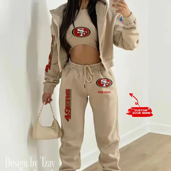 San Francisco 49ers Women's Outfit Winter Athleisure 3 Piece Set SPTWAL3PS028 - Image 8