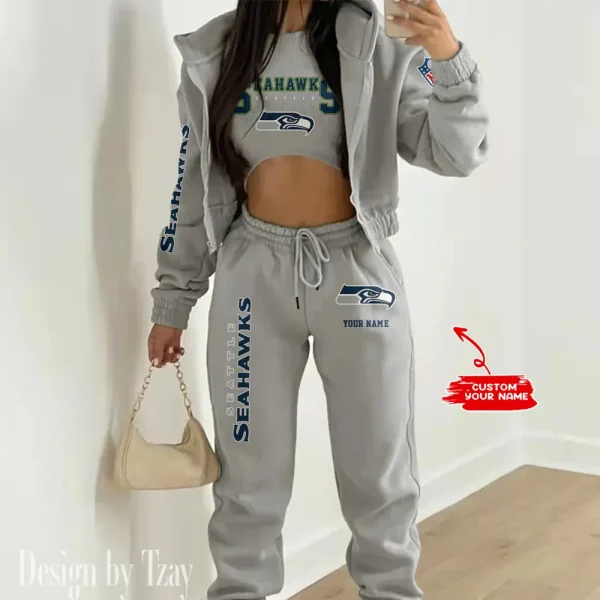 Seattle Seahawks Women's Outfit Winter Athleisure 3 Piece Set SPTWAL3PS029 - Image 8