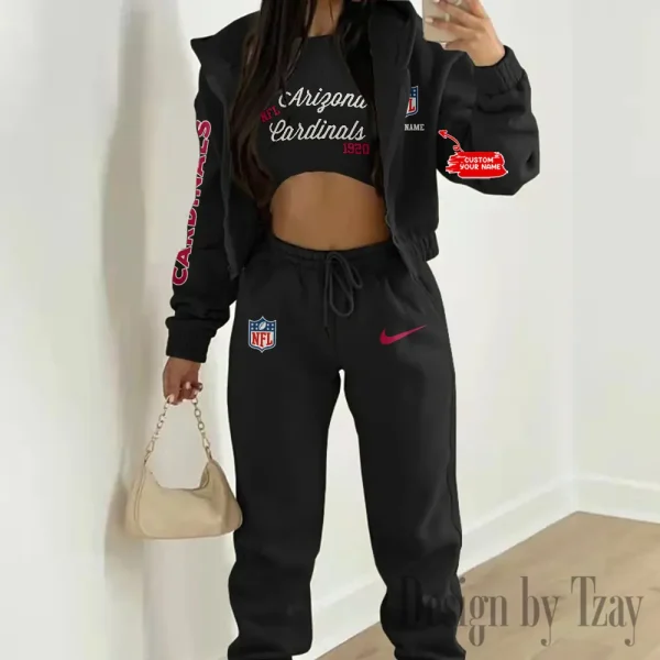 Arizona Cardinals Women's Outfit Winter Athleisure 3 Piece Set SPTWAL3PS033 - Image 3