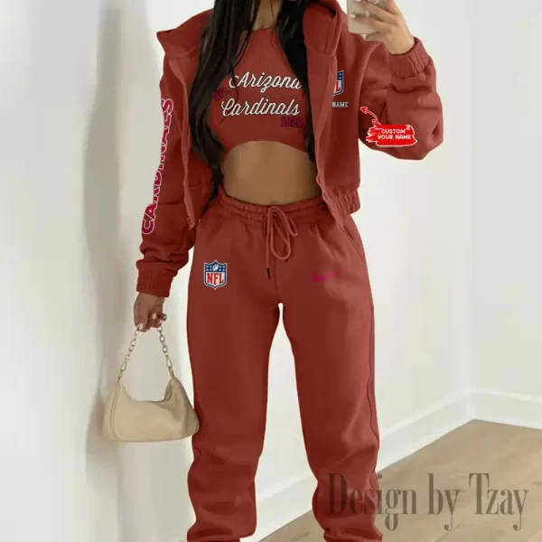 Arizona Cardinals Women's Outfit Winter Athleisure 3 Piece Set SPTWAL3PS033