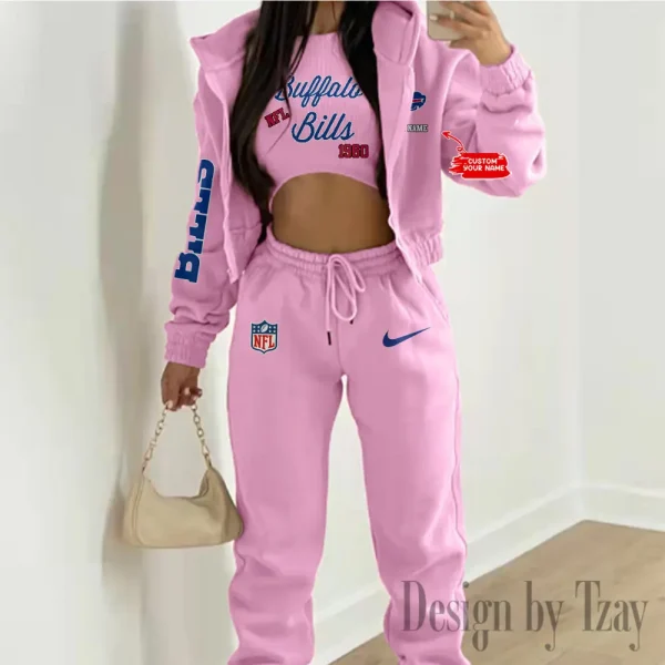 Buffalo Bills Women's Outfit Winter Athleisure 3 Piece Set SPTWAL3PS036 - Image 3