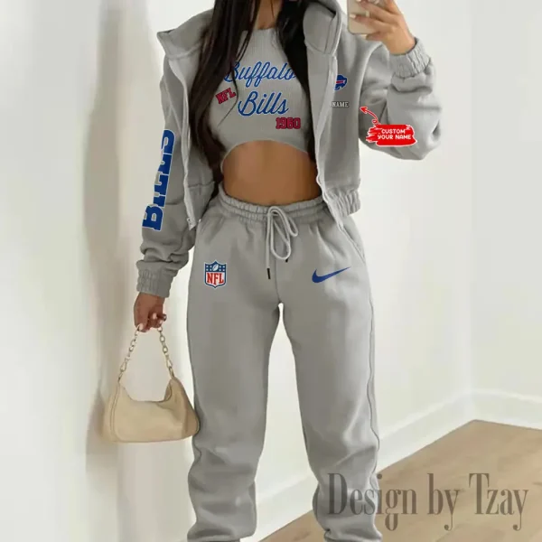 Buffalo Bills Women's Outfit Winter Athleisure 3 Piece Set SPTWAL3PS036 - Image 4