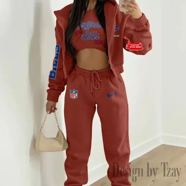 Buffalo Bills Women's Outfit Winter Athleisure 3 Piece Set SPTWAL3PS036 - Image 5