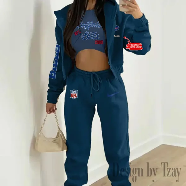 Buffalo Bills Women's Outfit Winter Athleisure 3 Piece Set SPTWAL3PS036 - Image 7