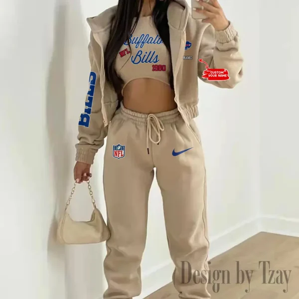 Buffalo Bills Women's Outfit Winter Athleisure 3 Piece Set SPTWAL3PS036 - Image 10