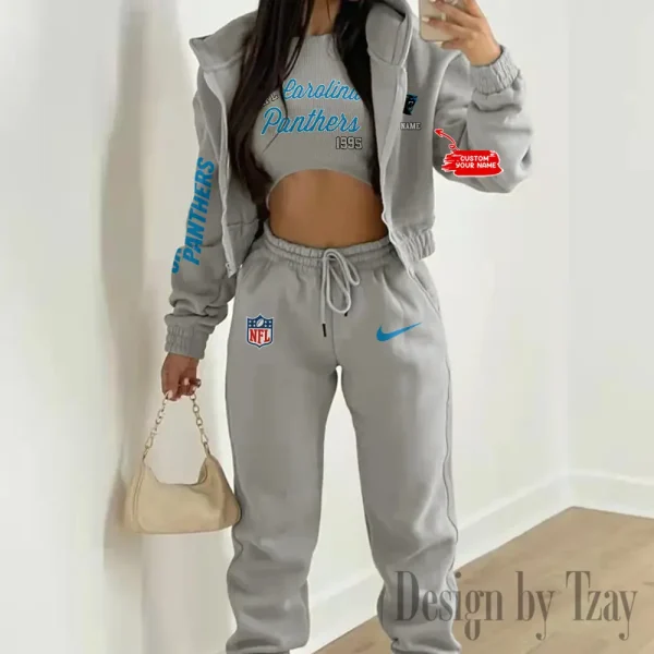 Carolina Panthers Women's Outfit Winter Athleisure 3 Piece Set SPTWAL3PS037 - Image 10