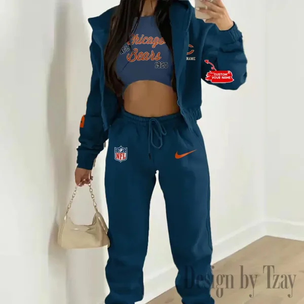 Chicago Bears Women's Outfit Winter Athleisure 3 Piece Set SPTWAL3PS038 - Image 6