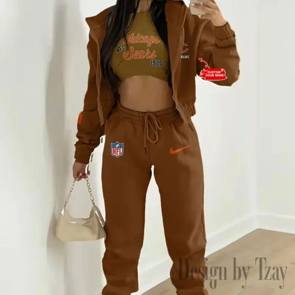 Chicago Bears Women's Outfit Winter Athleisure 3 Piece Set SPTWAL3PS038 - Image 8