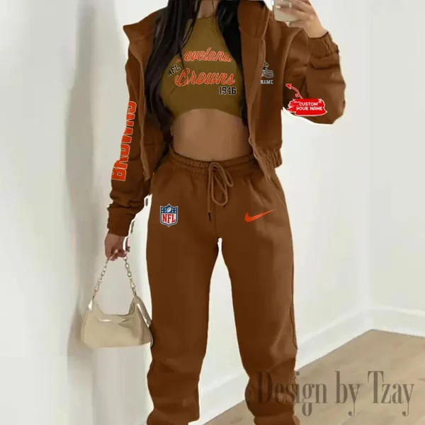 Cleveland Browns Women's Outfit Winter Athleisure 3 Piece Set SPTWAL3PS040