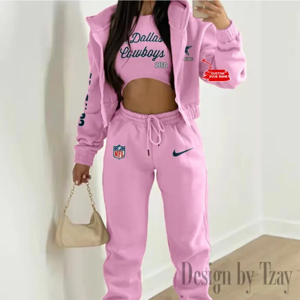 Dallas Cowboys Women's Outfit Winter Athleisure 3 Piece Set SPTWAL3PS041 - Image 2