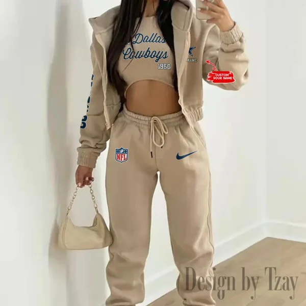 Dallas Cowboys Women's Outfit Winter Athleisure 3 Piece Set SPTWAL3PS041 - Image 4