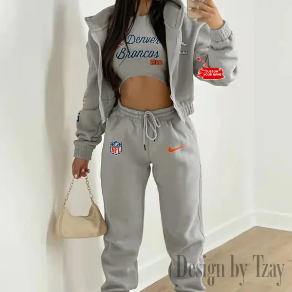 Denver Broncos Women's Outfit Winter Athleisure 3 Piece Set SPTWAL3PS042 - Image 4