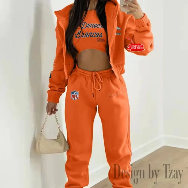 Denver Broncos Women's Outfit Winter Athleisure 3 Piece Set SPTWAL3PS042 - Image 6