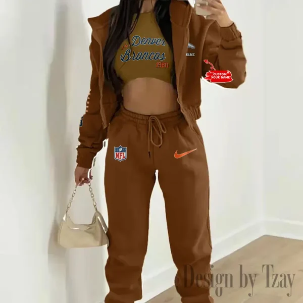 Denver Broncos Women's Outfit Winter Athleisure 3 Piece Set SPTWAL3PS042 - Image 9