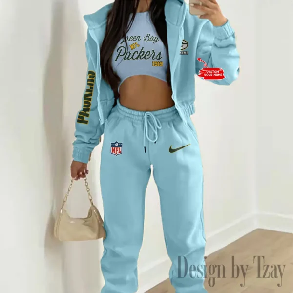 Green Bay Packers Women's Outfit Winter Athleisure 3 Piece Set SPTWAL3PS044 - Image 2