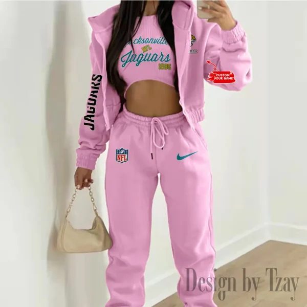 Jacksonville Jaguars Women's Outfit Winter Athleisure 3 Piece Set SPTWAL3PS047 - Image 2