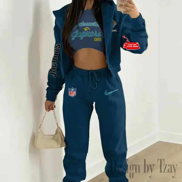 Jacksonville Jaguars Women's Outfit Winter Athleisure 3 Piece Set SPTWAL3PS047 - Image 6