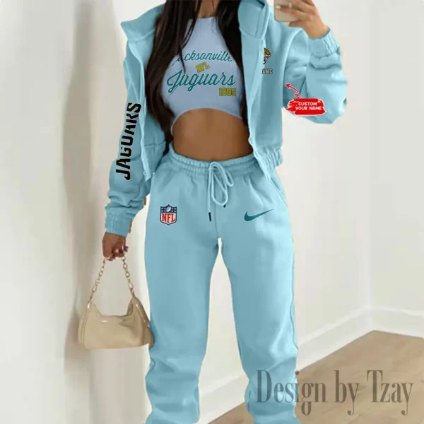 Jacksonville Jaguars Women's Outfit Winter Athleisure 3 Piece Set SPTWAL3PS047 - Image 10