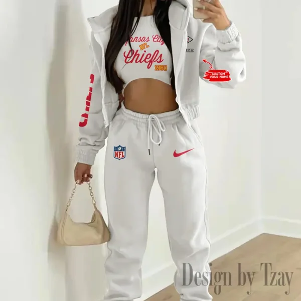 Kansas City Chiefs Women's Outfit Winter Athleisure 3 Piece Set SPTWAL3PS048 - Image 8