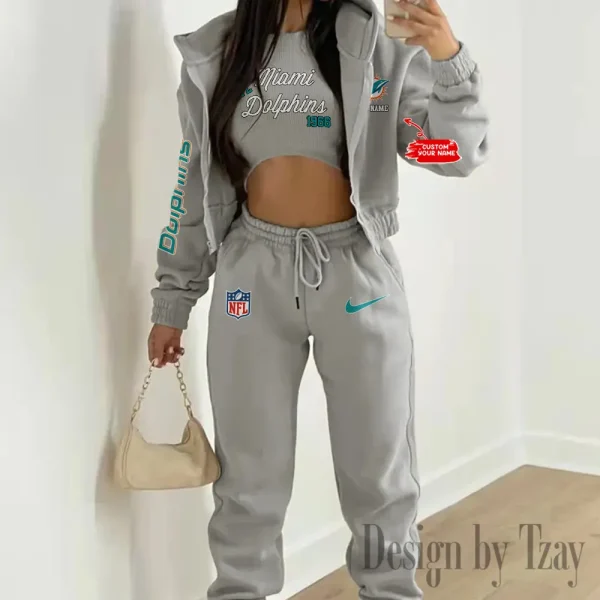 Miami Dolphins Women's Outfit Winter Athleisure 3 Piece Set SPTWAL3PS052 - Image 4