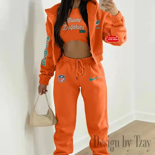 Miami Dolphins Women's Outfit Winter Athleisure 3 Piece Set SPTWAL3PS052 - Image 6