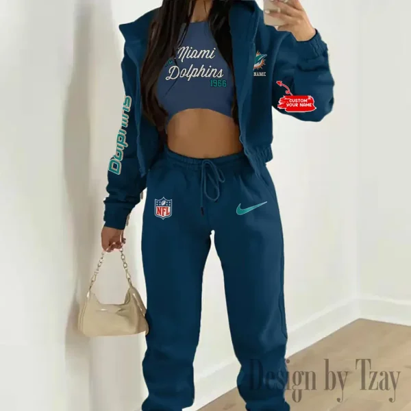 Miami Dolphins Women's Outfit Winter Athleisure 3 Piece Set SPTWAL3PS052 - Image 7