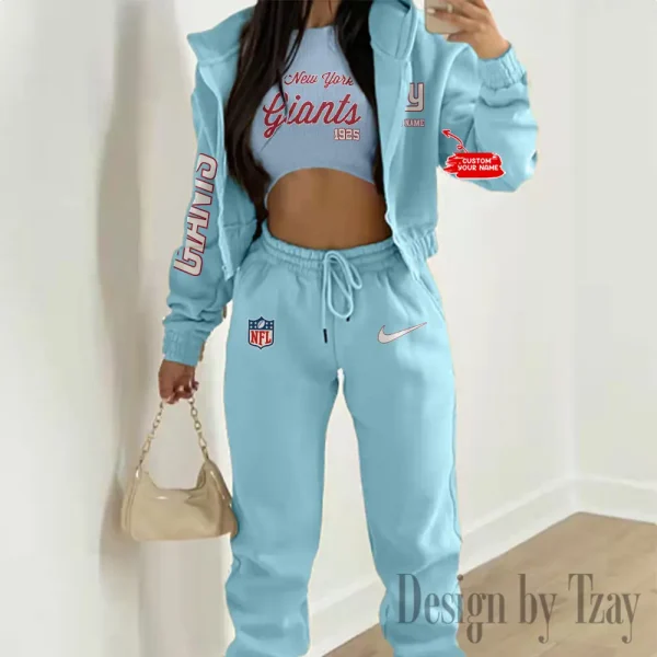 New York Giants Women's Outfit Winter Athleisure 3 Piece Set SPTWAL3PS056 - Image 4