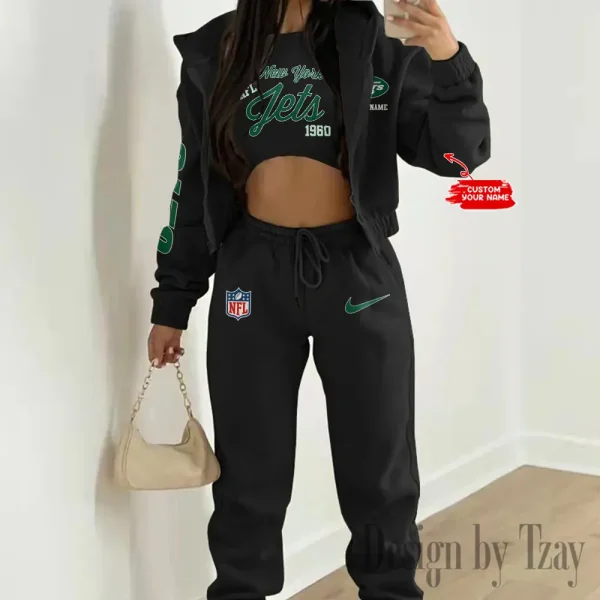 New York Jets Women's Outfit Winter Athleisure 3 Piece Set SPTWAL3PS057 - Image 2