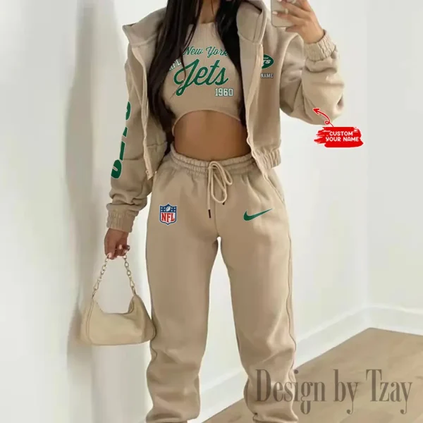 New York Jets Women's Outfit Winter Athleisure 3 Piece Set SPTWAL3PS057 - Image 3