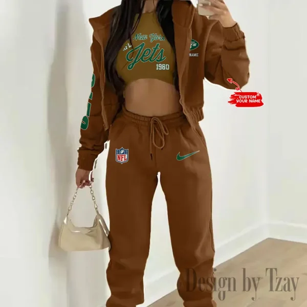 New York Jets Women's Outfit Winter Athleisure 3 Piece Set SPTWAL3PS057 - Image 4