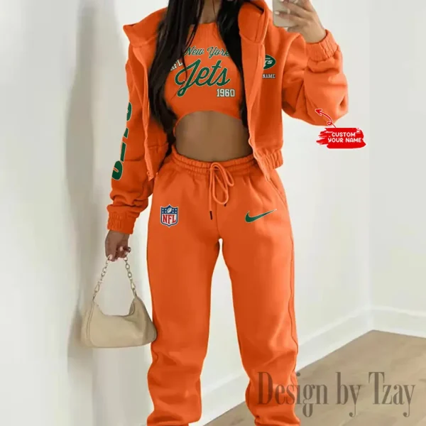 New York Jets Women's Outfit Winter Athleisure 3 Piece Set SPTWAL3PS057 - Image 7