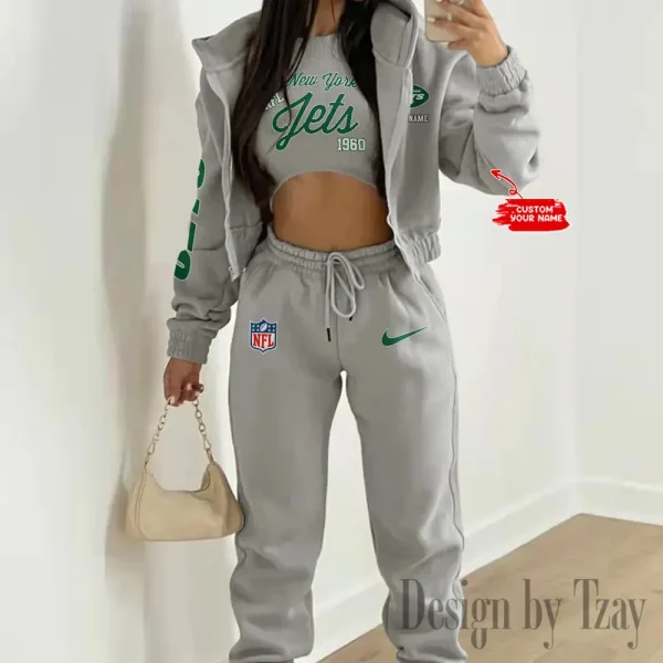 New York Jets Women's Outfit Winter Athleisure 3 Piece Set SPTWAL3PS057 - Image 8