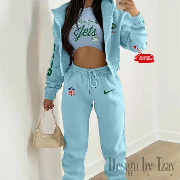 New York Jets Women's Outfit Winter Athleisure 3 Piece Set SPTWAL3PS057 - Image 9