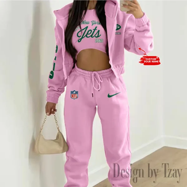 New York Jets Women's Outfit Winter Athleisure 3 Piece Set SPTWAL3PS057 - Image 10