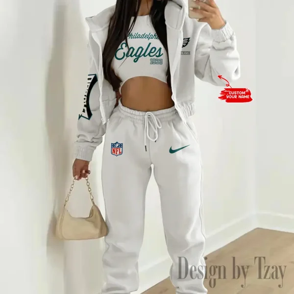 Philadelphia Eagles Women's Outfit Winter Athleisure 3 Piece Set SPTWAL3PS058 - Image 6